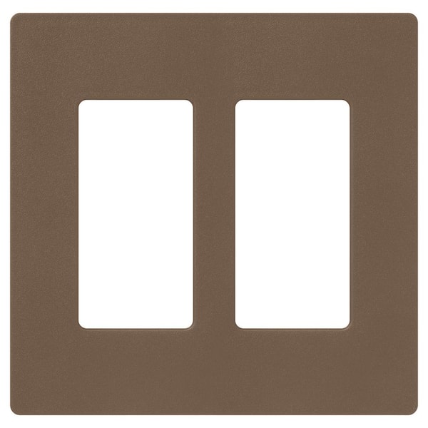 Lutron Claro 2 Gang Wall Plate for Decorator/Rocker Switches, Satin, Espresso (SC-2-EP) (1-Pack)