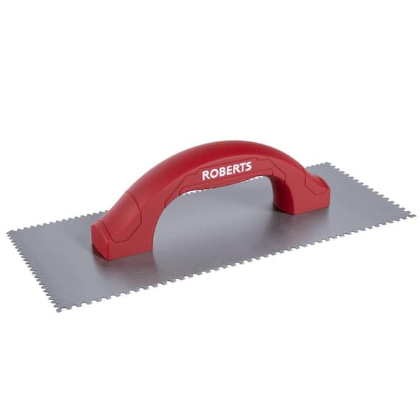 Dual-Notch 11 in. x 4-1/2 in. Steel Blade Residential and Commercial Carpet Notched Flooring Trowel