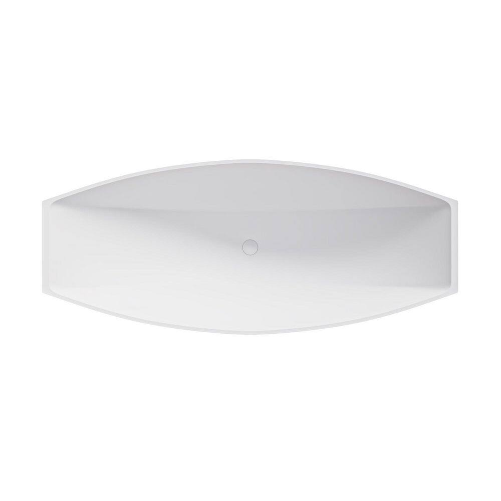 White Solid Surface Freestanding Hammock Style Bathtub