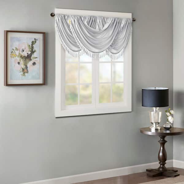 Juline 46 in. L x 38 in. W in Silver Polyester Light Filtering Valance