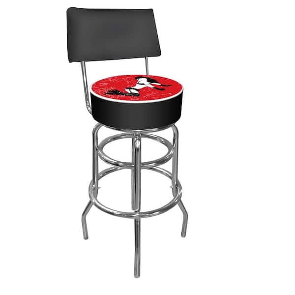 Trademark Shadow Babes B Series 30 in. Chrome Swivel Cushioned Bar Stool