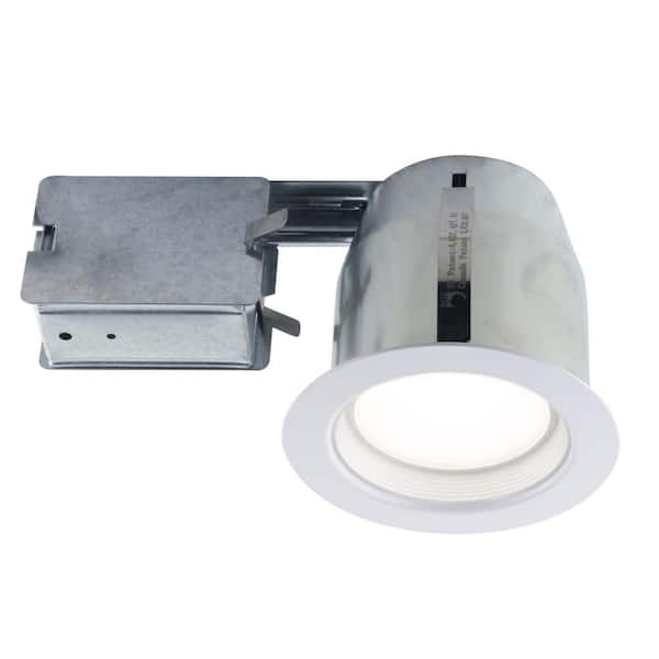 BAZZ 4.13 in. White Recessed Lighting Fixture Designed for Insulated Ceiling in Damp Locations