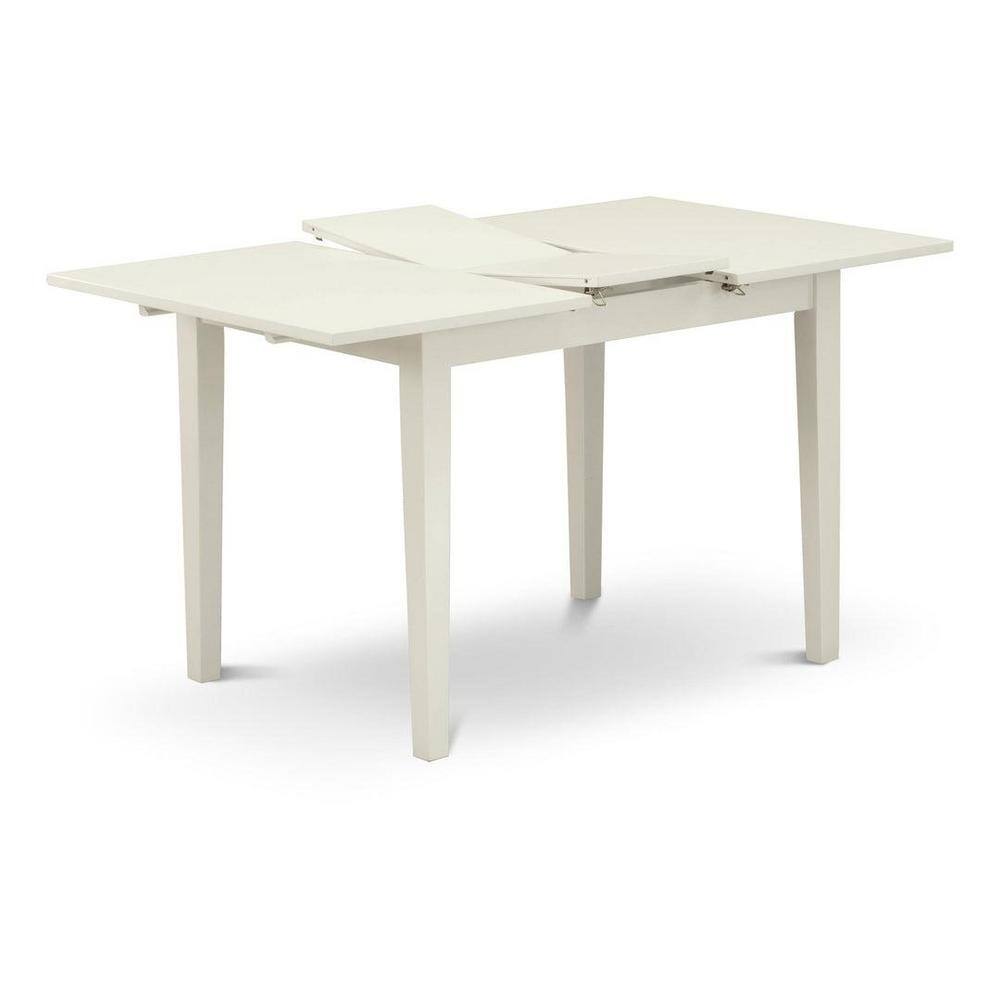 Linen White Rectangular Dining Set with Rubber Wood Chairs
