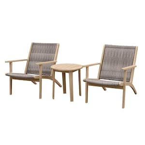 Imani 3-Piece Wood Wicker Patio Conversation Seating Set