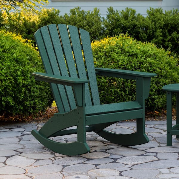 POLYWOOD Grant Park Plastic Patio Adirondack Outdoor Rocking Chair