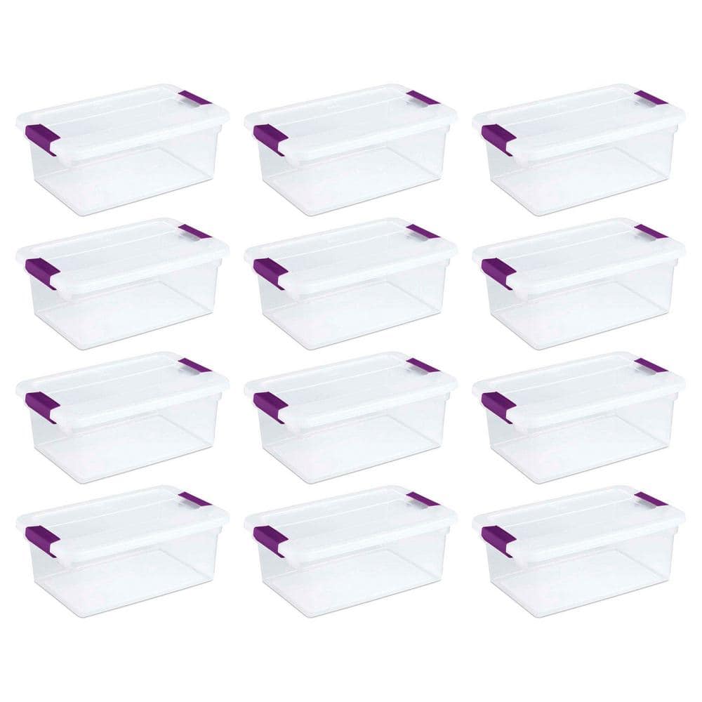 Sterilite 6 Quart Storage Box Stackable Bin with Lid, Plastic Container, 12  Pack, 12pk - Fry's Food Stores