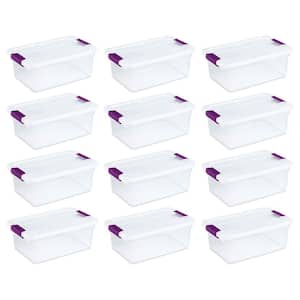 15-Quart Plastic Stackable Storage Container with Lid, Clear (12 Pack)