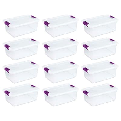  Citylife 58.1 QT Plastic Storage Bins with Wheels Stackable Storage  Containers for Organizing Large Clear Storage Box with Latching Lids for  Garage, Closet, Kitchen, 4 Packs
