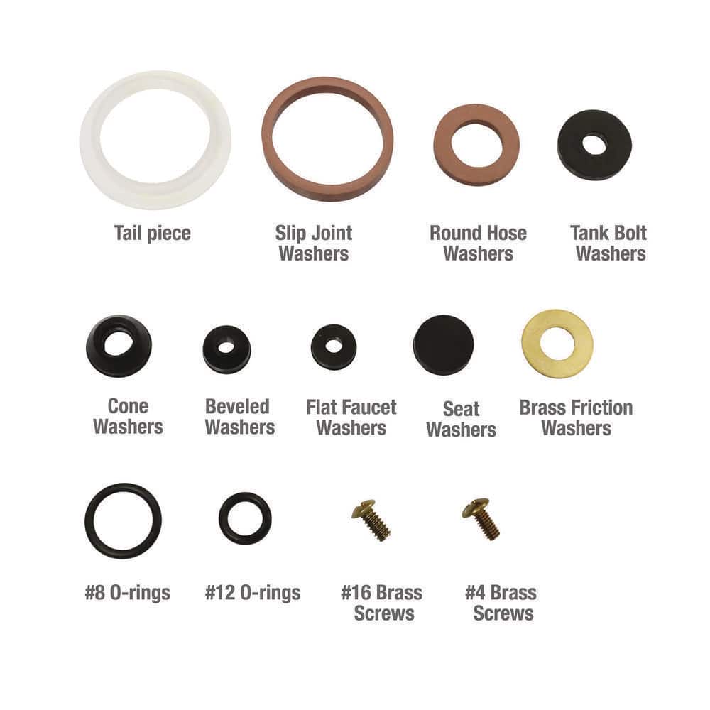 Assorted Rubber and Metal Faucet Washer Kit (42 Pieces)