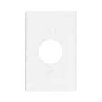 1-Gang Midway Single 1.406 in. Hole Wall Plate, White
