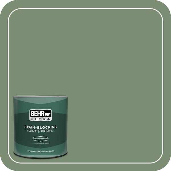 BEHR ULTRA 1 qt. #PPU11-02 Shallot Bulb Extra Durable Semi-Gloss Enamel Interior Paint & Primer