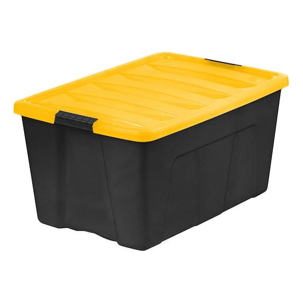 IRIS 94 qt. /23.5 Gal. Plastic Storage Bins with Lids, Black