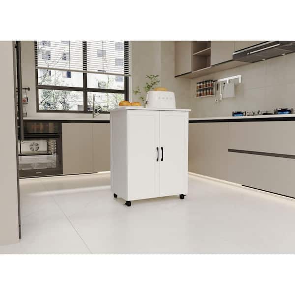 Tileon White Storage Cabinet, Large-Capacity Storage, Sturdy and Durable