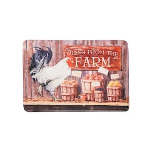 The Farm Rooster Semi Circle Kitchen Mat 18in.x 30in.