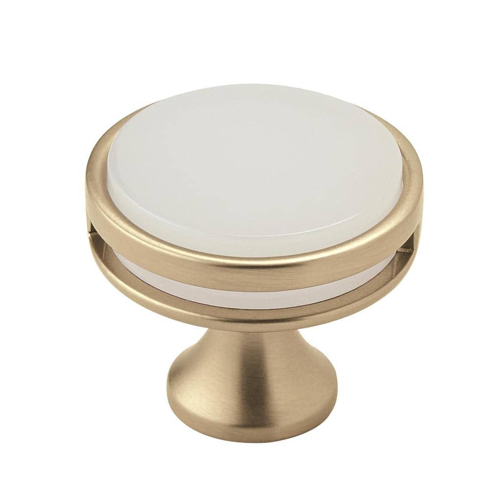 Oberon 1-3/8 in. (35mm) Modern Golden Champagne/Frosted Acrylic Round Cabin