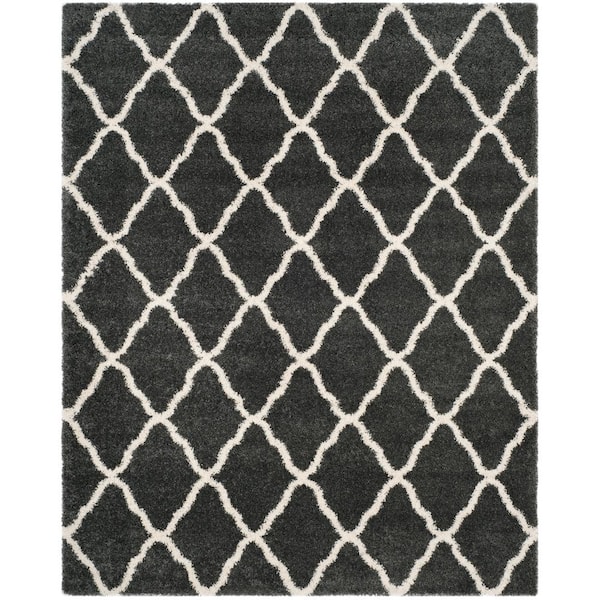 Hudson Shag 10 x 14 Dark Gray/Ivory Ogee Area Rug