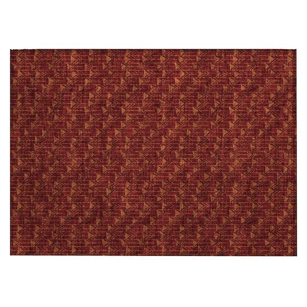 Chantille ACN514 Burgundy 1 ft. 8 in. x 2 ft. 6 in. Machine Washable Indoor/Outdoor Geometric Area Rug