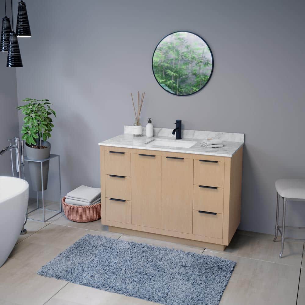 Nuova 24 in. W x 24 in. H Small Round Aluminum Framed Wall Bathroom Vanity 