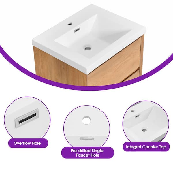 YASINU Aeroline 24 in. W x 19.29 in. D x 25.59 in. H Single Sink