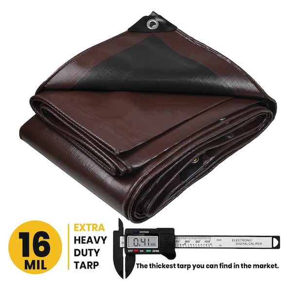 PROTARP 16 ft. x 20 ft. Brown/Black 16 Mil Heavy Duty Polyethylene
