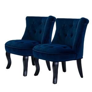 Jane Navy Tufted Accent Chair (Set of 2)