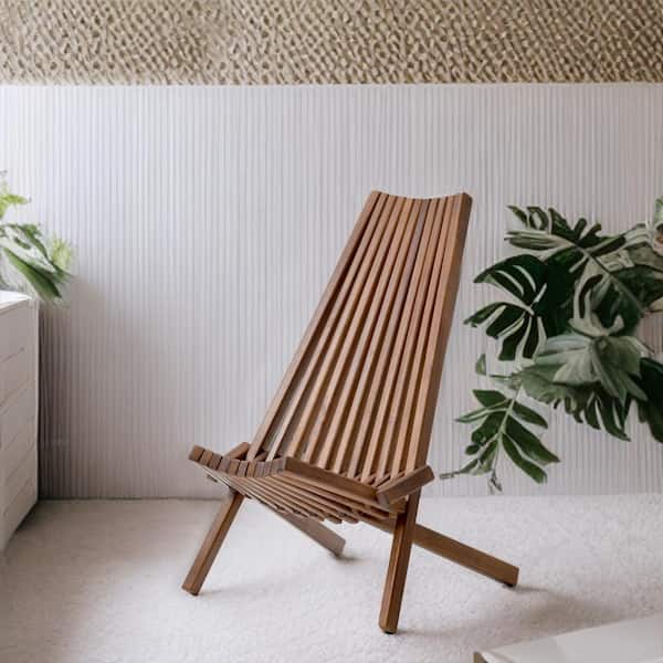 moda furnishings Lois Burlywood Wooden Folding Chair PAC