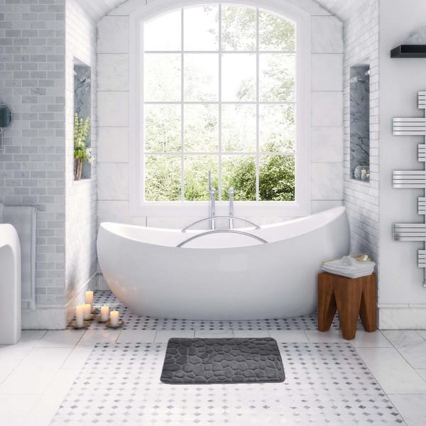 Serpentine Gray Marbled Super Soft Bath Rugs