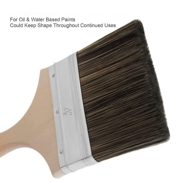 Angel Sar - 4 in. Double Thick Chip Paint Brush, Stain Brushes with Wooden Handle for Painting Walls and Fence Staining Etc.
