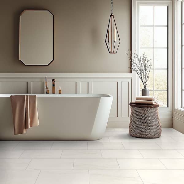 Alexandra White 12 in. x 24 in. Matte Porcelain Marble Look Floor and Wall Tile (512 sq. ft. /Pallet)