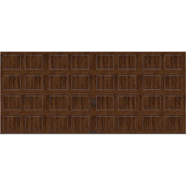 Clopay Gallery Collection 16 ft. x 7 ft. 6.5 R-Value Insulated Solid Ultra-Grain Walnut Garage Door