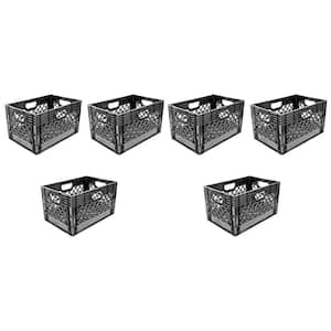 24 qt. Storage Box in Black with Handles (6-Pack)