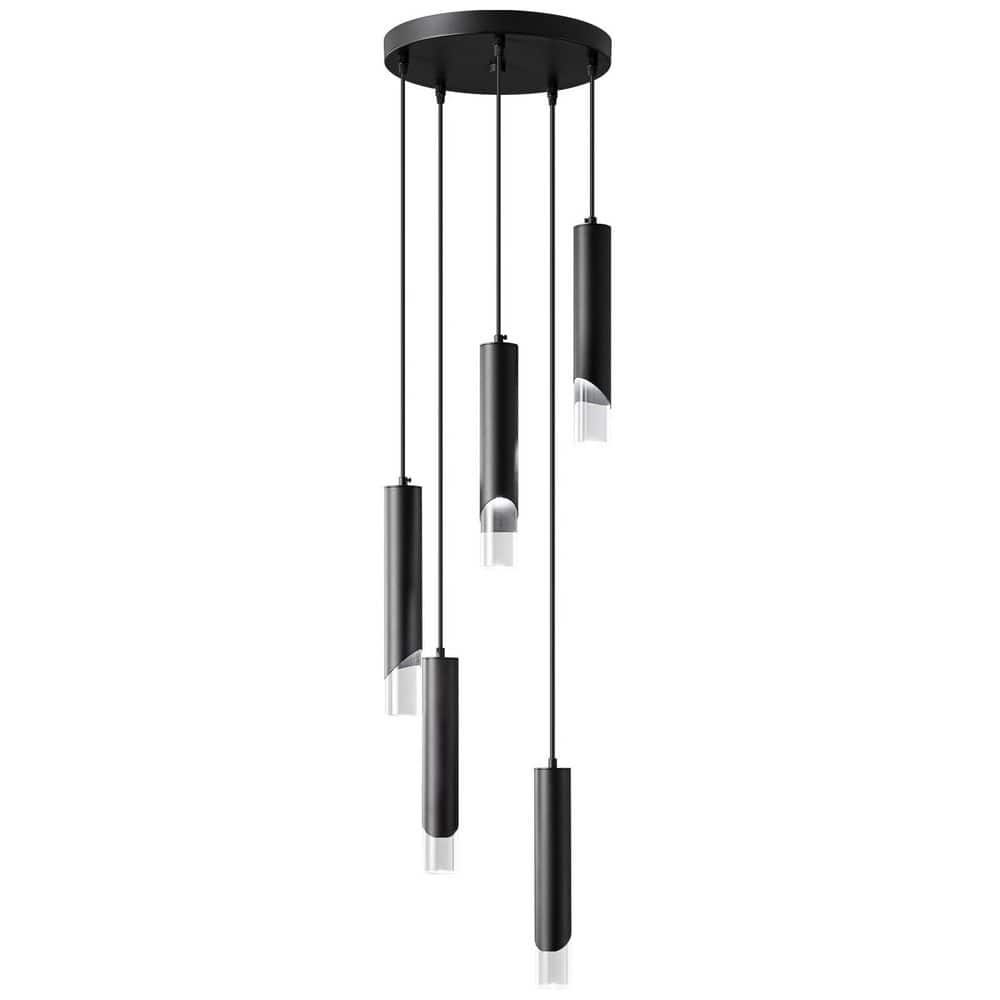 Home Lighting 15W 5-Light Black Modern Metal Rod Ceiling Pendant Light for Kitchen Island Bedroom price history on PriceWatchPro