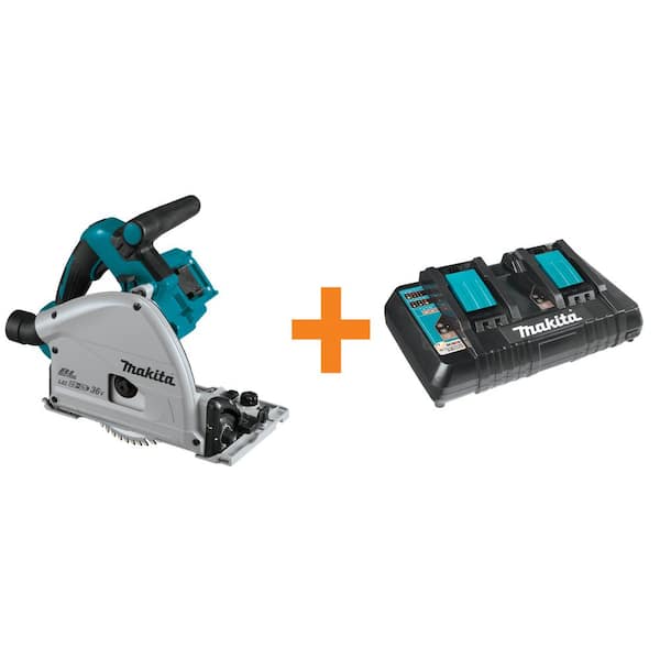 18V X2 LXT Brushless 6-1/2 in. Plunge Circular Saw (Tool Only) with Bonus 18V LXT Dual Port Rapid Charger