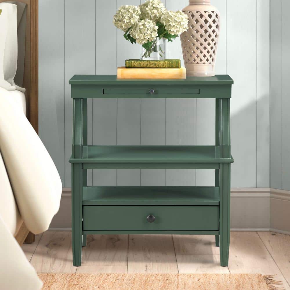 Newton Vintage Green 1-drawer 23.75 in. W Storage Nightstand