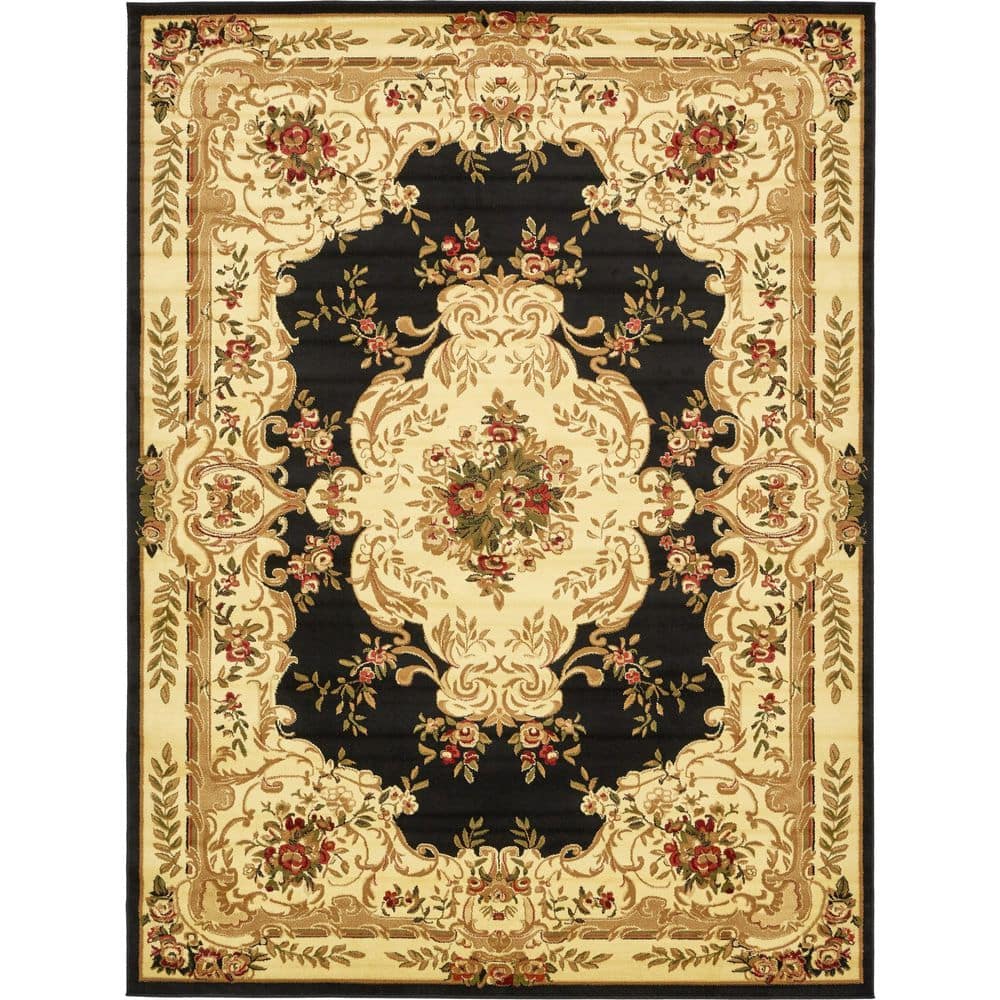 Unique Loom Versailles Charles Black 9' 0 x 12' 0 Area Rug 3132946