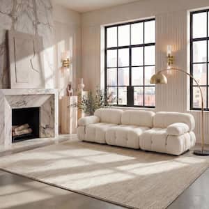 Vision Cream 9 ft. x 12 ft. Solid Area Rug