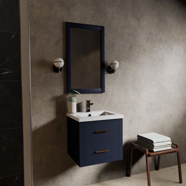 Sherman 20 in. Bath Vanity Cabinet without Top in Blue Assembled