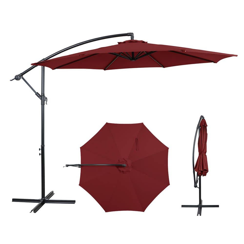 Classic 10 ft. Aluminum Cantilever Residential Tilt Patio Umbrella in Red price history on PriceWatchPro