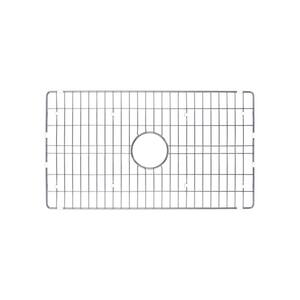 Single Bowl Fireclay Kitchen Sink Grid in Brushed Stainless Steel