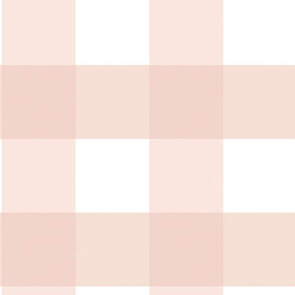 Chesapeake Amos Light Pink Gingham Strippable Roll (Covers 56.4 sq. ft.)