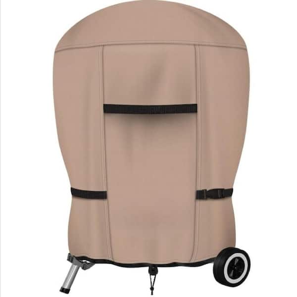 Outdoor Waterproof Charcoal Kettle Grill Cover Fits Most 22 in. Round Smokers, 28 in. Diameter x 35 in. Height, Khaki