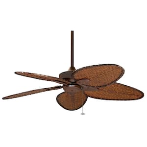 Windpointe 52 in. Rust Ceiling Fan with Antique Narrow Oval Blades