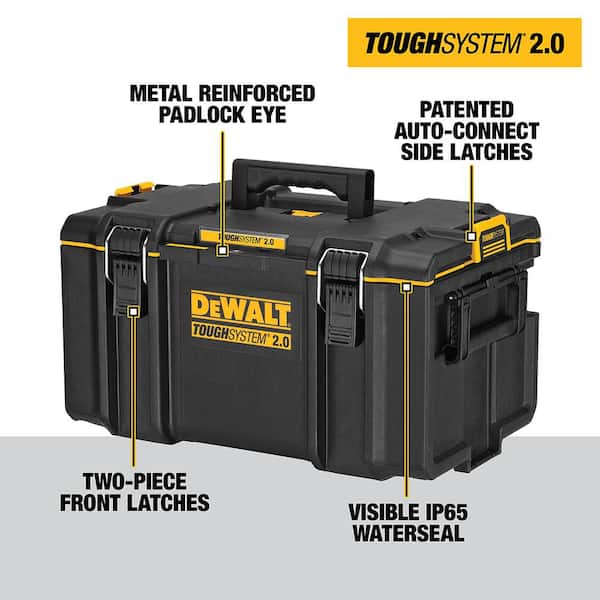 DEWALT TOUGHSYSTEM 2.0, Large Tool Box, 22 in., 110 lbs. Capacity