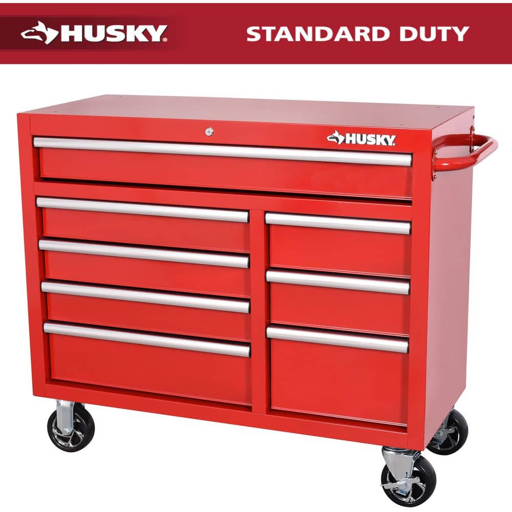 Husky Standard Duty 42 in. 8-Drawer Red Rolling Tool Cabinet