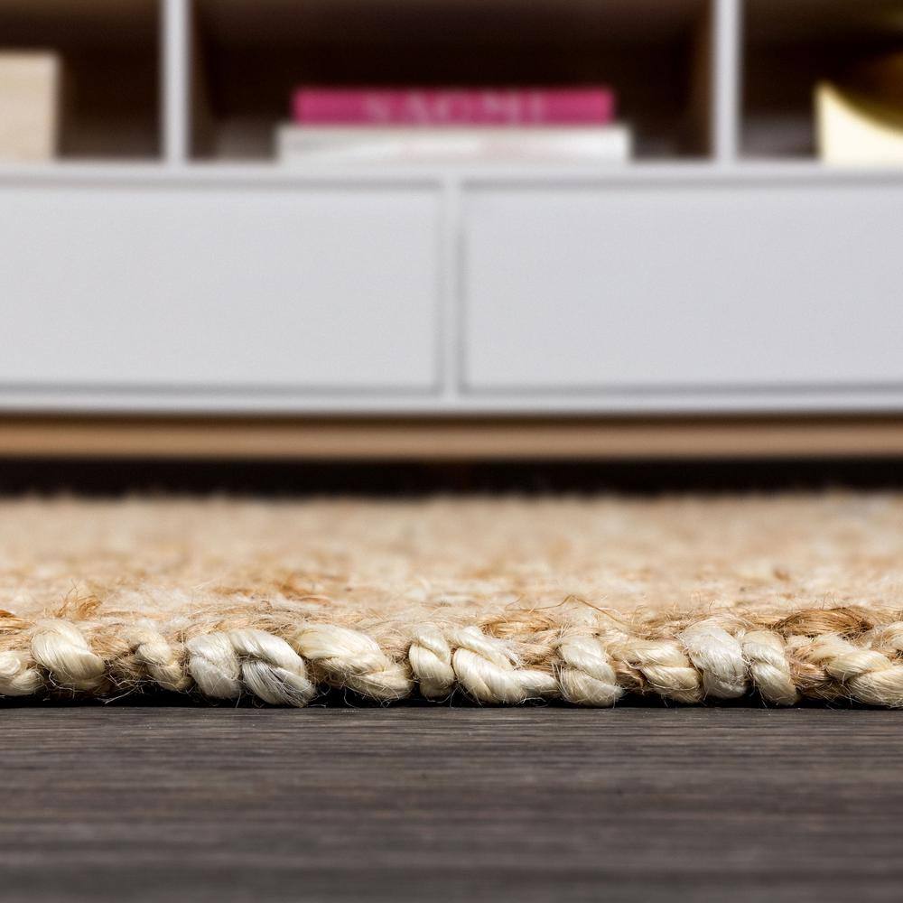 Hira Handwoven Natural Jute Diamond Pattern Area Rug