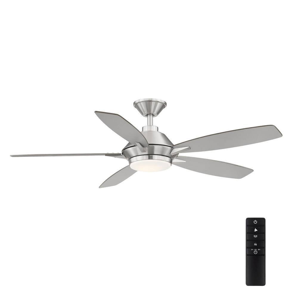 Home Decorators Collection Wilmington 52 in. LED Brushed Nickel Ceiling Fan with Light