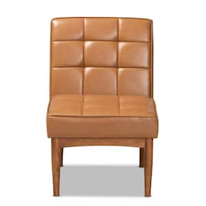 Sanford Tan and Walnut Brown Dining Chair