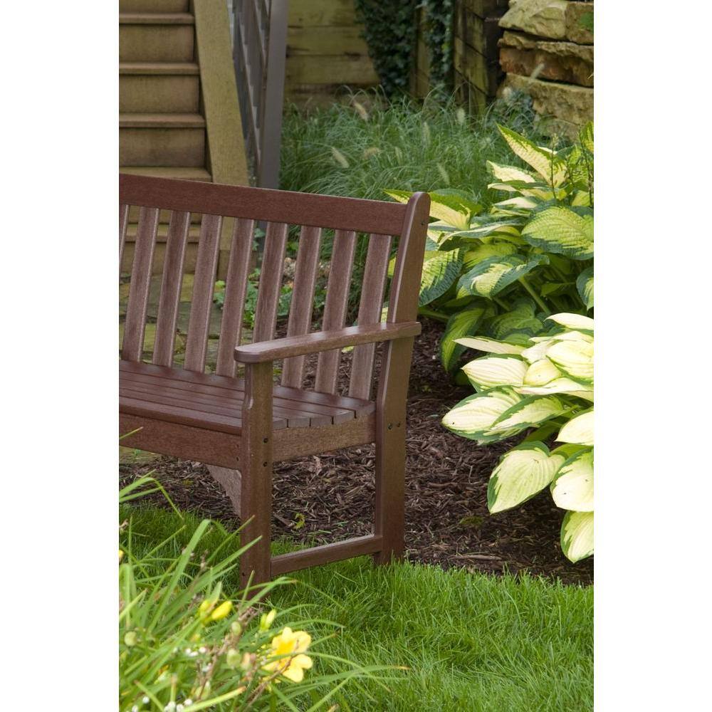Mahogany 48" Recycled Plastic Outdoor Patio Bench