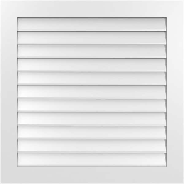 Ekena Millwork 38" x 38" Vertical Surface Mount PVC Gable Vent: Non-Functional with Standard Frame
