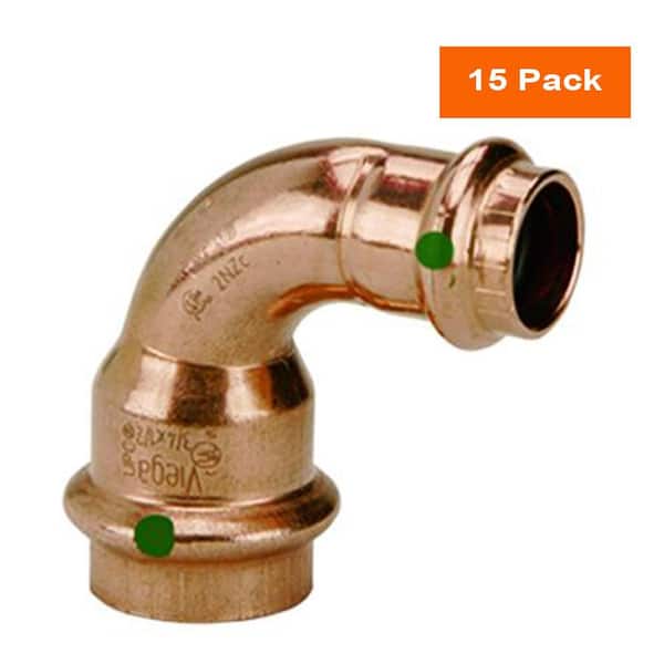 Viega ProPress 3/4 in. x 1/2 in. Press Copper 90-Degree Reducing Elbow (15-Pack)